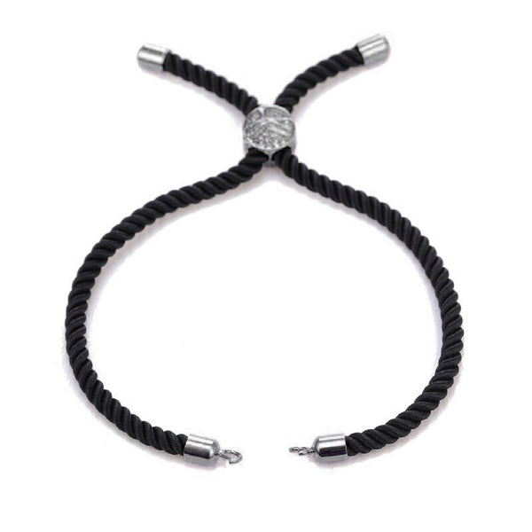 Black Silver Threads Adjustable Bracelet For Women Bulk Main image