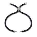 Black Silver Threads Adjustable Bracelet For Women Bulk