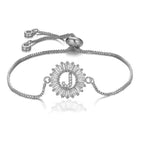 Initial Alphabet Large Letter CZ Silver Slider Bracelet Bulk