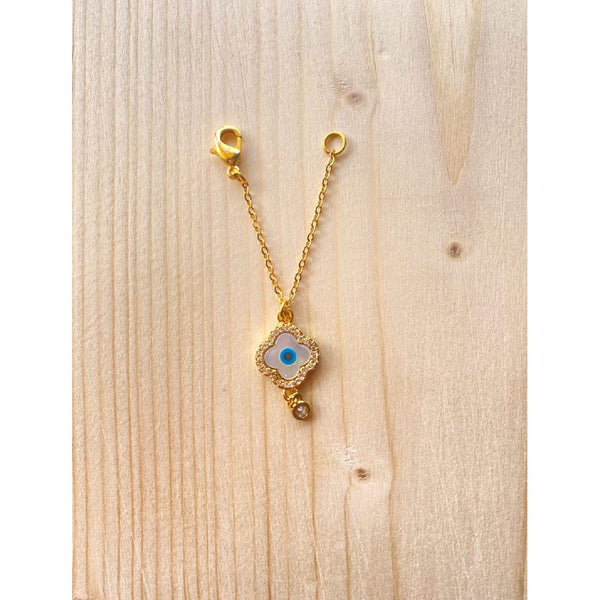 Copper Flower Evil Eye Cubic Zirconia Drop Gold Watch Charm Women Bulk Main image
