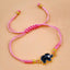 Elephant Evil Eye Pink Black Gold Enamel Thread Bracelet Bulk