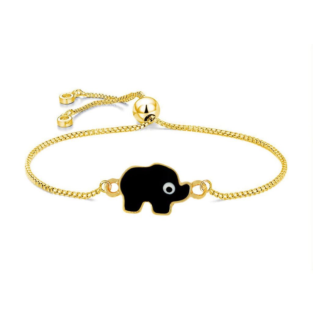 Gold Black Elephant Turkish Evil Eye Bracelet For Women Bulk