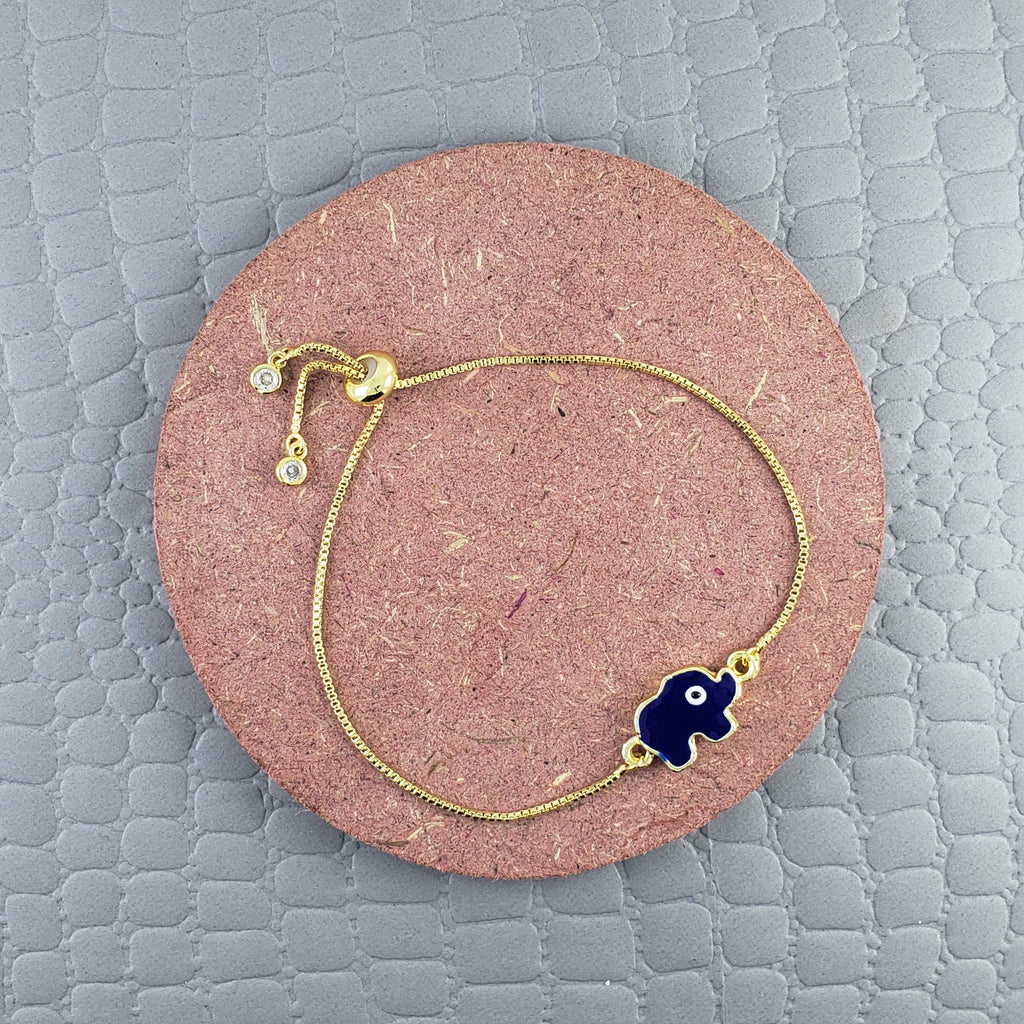 Gold Black Elephant Turkish Evil Eye Bracelet For Women Bulk
