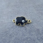 Elephant Evil Eye Enamel Charms Gold Black Centre Pcs Women quantity based discount