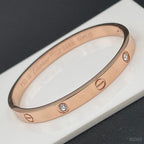 Screw Luxury Rose Gold CZ Stainless Steel Cuff Kada Bangle Bulk