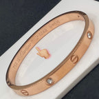 Screw Luxury Rose Gold CZ Stainless Steel Cuff Kada Bangle Bulk