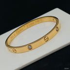 Screw Luxury Gold Cubic Zirconia Stainless Steel Cuff Kada Bangle Bulk