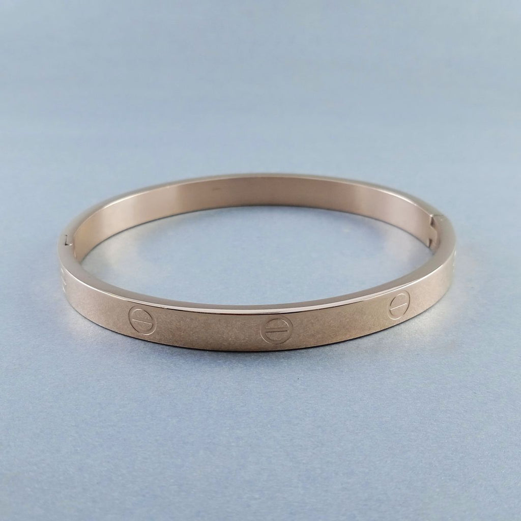 Screw Slim Rose Gold Stainless Steel Openable Kada For Women