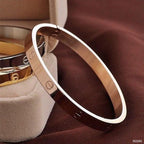 Screw Slim Rose Gold Stainless Steel Openable Kada For Women