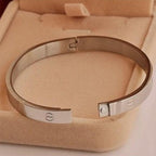Screw Slim Rose Gold Stainless Steel Openable Kada For Women