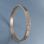 Screw Slim Rose Gold Stainless Steel Openable Kada For Women