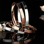 Screw Slim Rose Gold Stainless Steel Openable Kada For Women