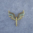 Angel Wing Gold Blue Black Baguette Copper Charm For Women Bulk