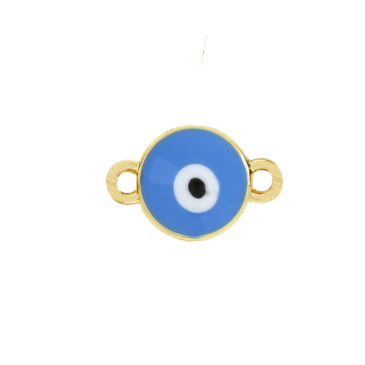 Evil Eye Round Gold Blue Enamel Copper Charm For Women Bulk Main image