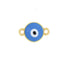 Evil Eye Round Gold Blue Enamel Copper Charm For Women Bulk
