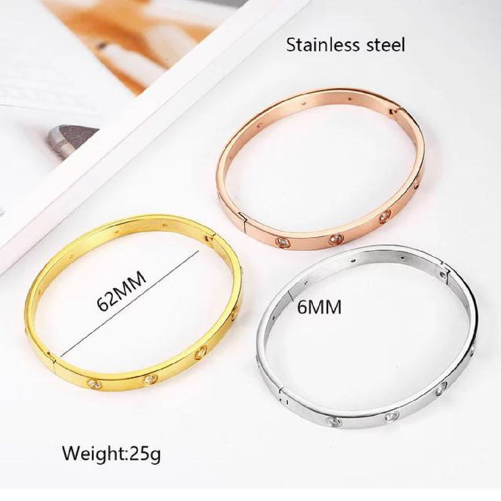 Pink Rose Gold Stainless Steel Openable Kada For Women Bulk