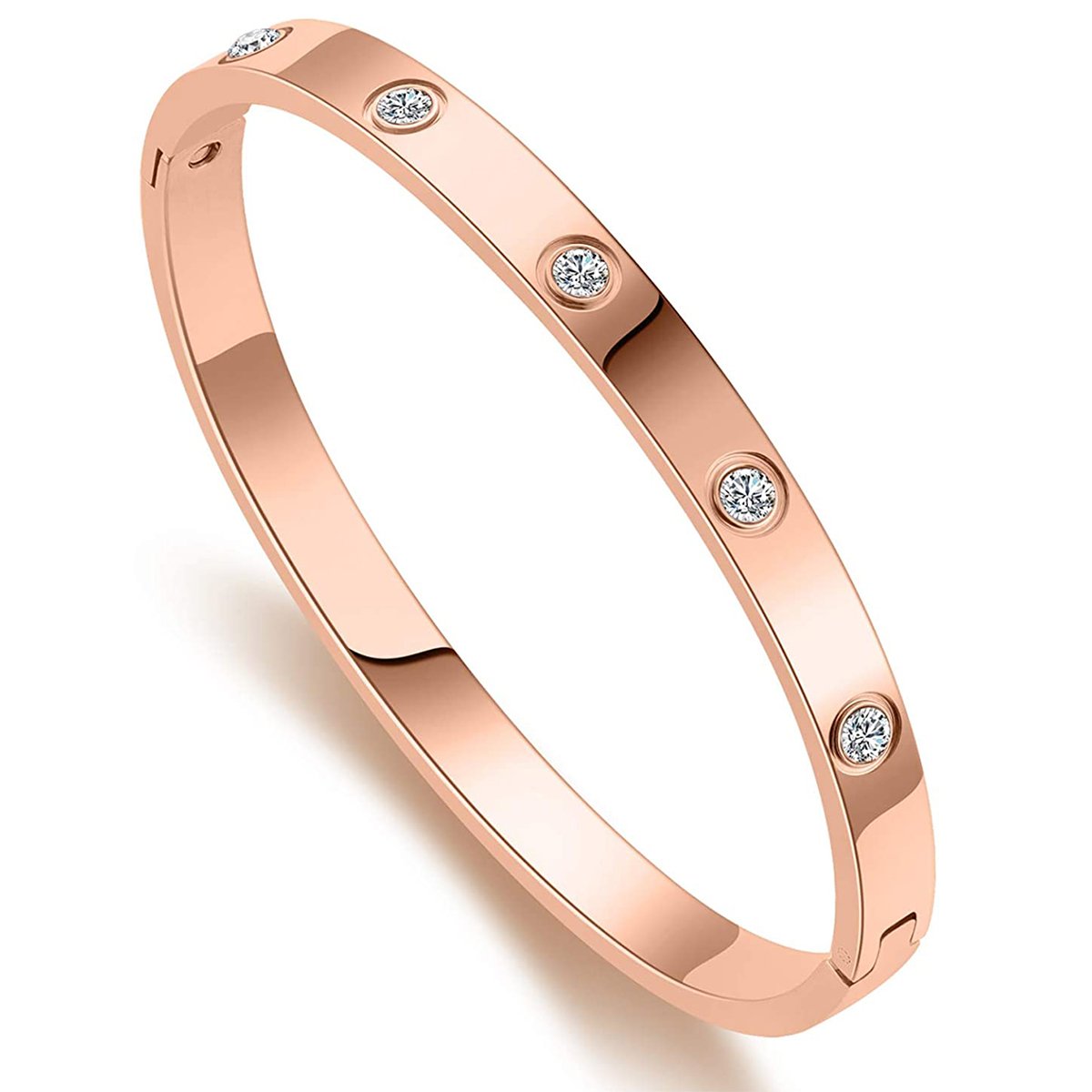 Pink Rose Gold Stainless Steel Openable Kada For Women Bulk Main image