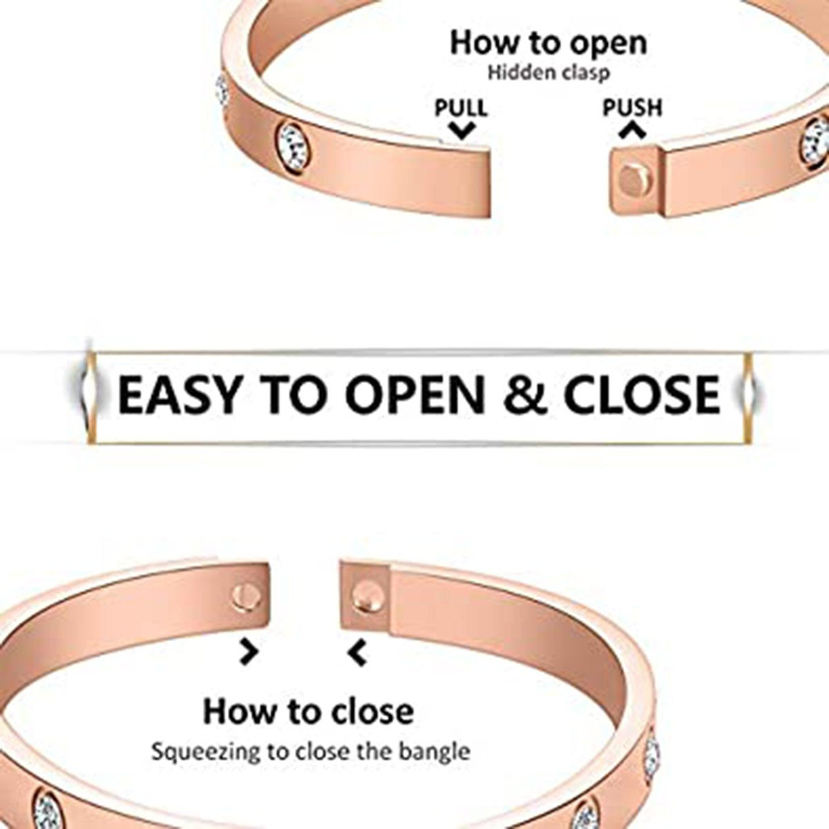 Pink Rose Gold Stainless Steel Openable Kada For Women Bulk