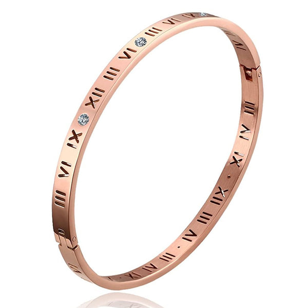 Roman Rose Gold Stainless Steel Openable Kada For Women Bulk Secondary image