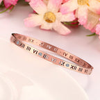 Roman Rose Gold Stainless Steel Openable Kada For Women Bulk