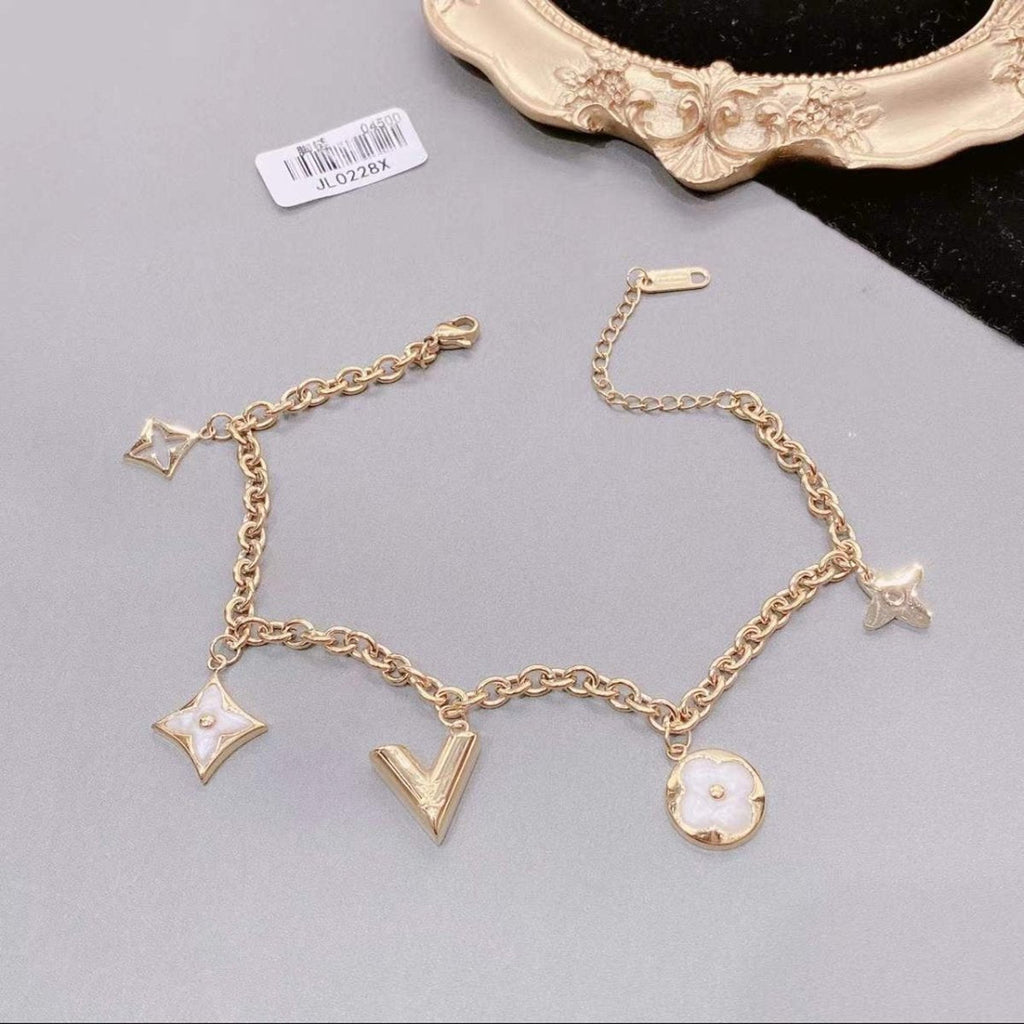 Pink Stainless Steel Chain Bracelet For Women Bulk