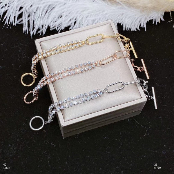 Gold Stainless Steel Chain Bracelet For Women Bulk Main image