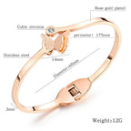 Butterfly Stainless Steel Pink Openable Kada For Women Bulk