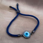 Evil Eye Copper Blue Black CZ Mother Of Pearl Thread Bracelet Bulk