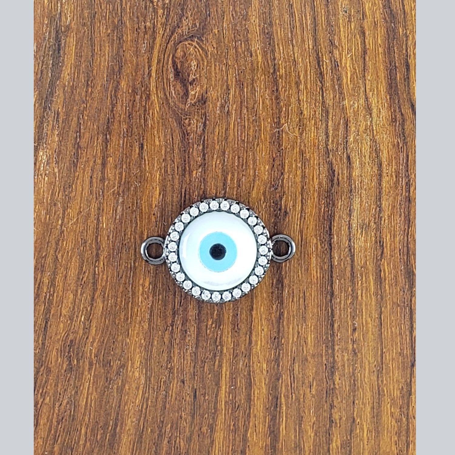 Evil-Eye Flower Mother Of Pearl Black Copper Charm For Women Girl