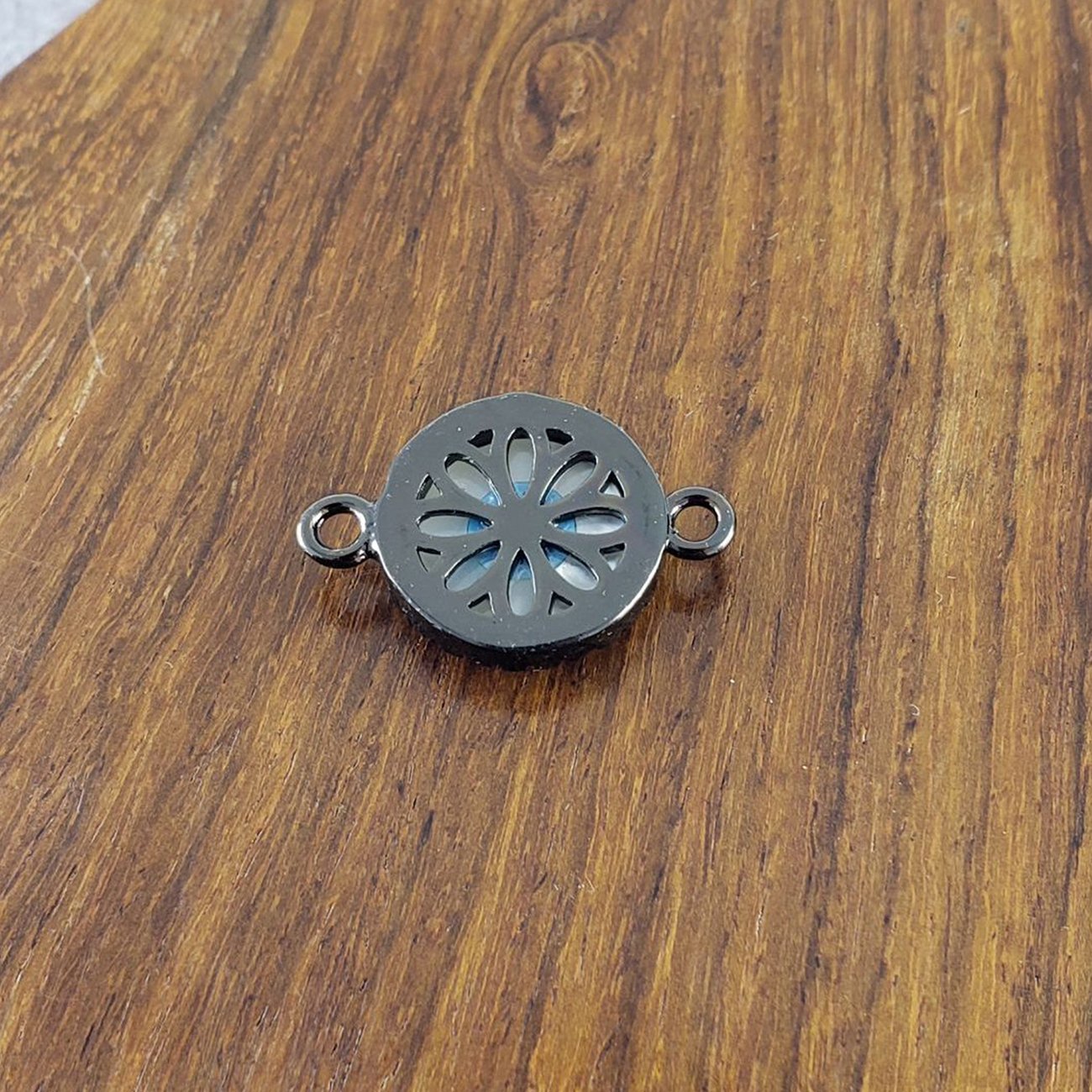 Evil-Eye Flower Mother Of Pearl Black Copper Charm For Women Girl