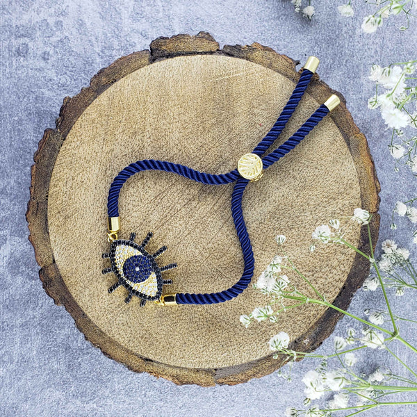 Evil Eye American Diamond Gold Blue Thread Bracelet For Women Bulk Main image