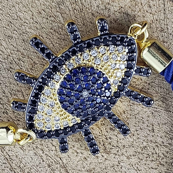Evil Eye American Diamond Gold Blue Thread Bracelet For Women Bulk Secondary image