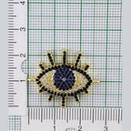 Evil Eye Gold Blue Black Zircon Copper Charm For Women Bulk