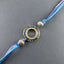 Round Gold Blue Cubic Zirconia Beads Thread Rakhi For Men Bulk