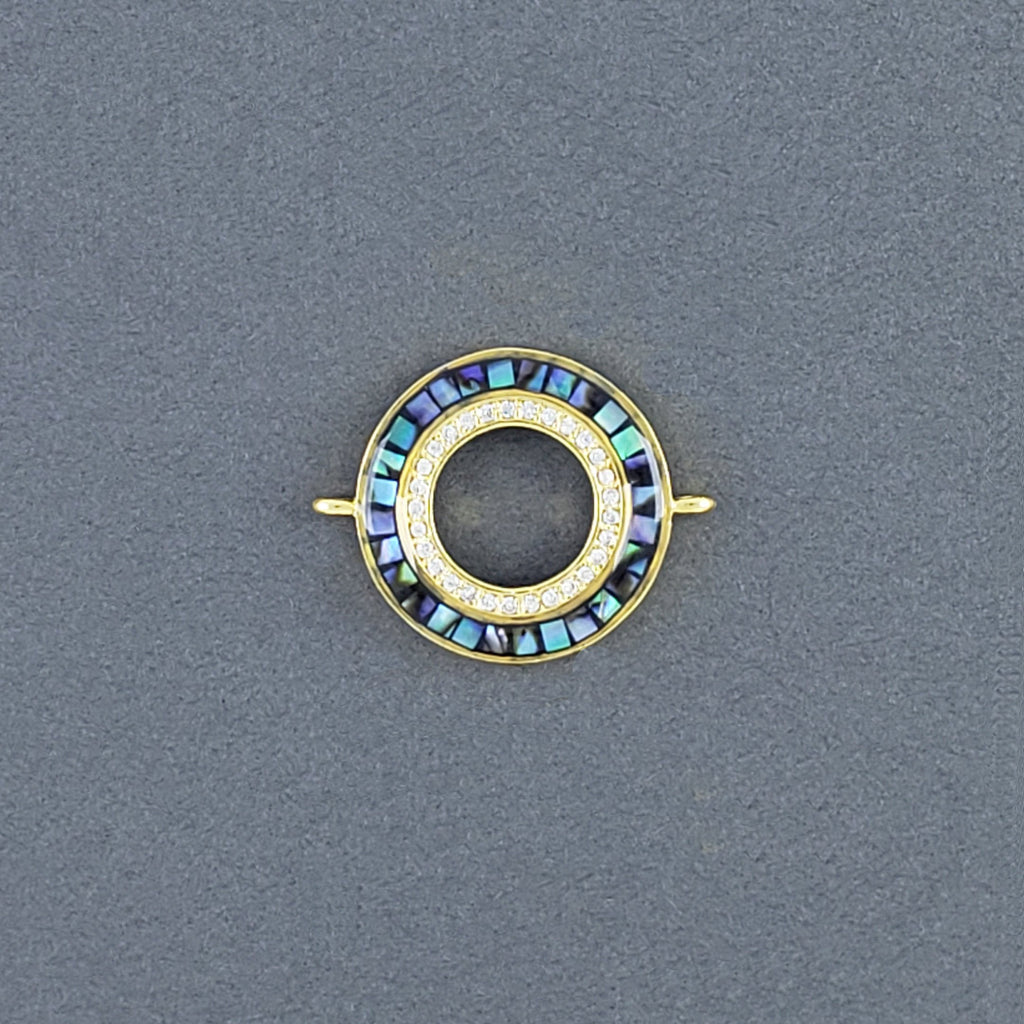Round Abalone Gold Copper Charm For Women Bulk