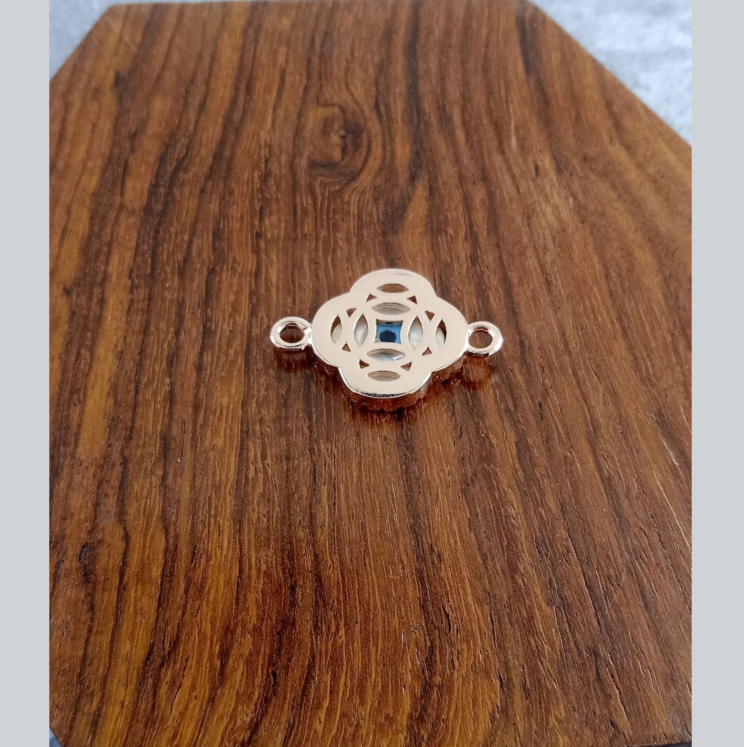 Evil Eye Flower Mother Of Pearl Rose Gold Copper Charm For Women Bulk
