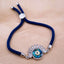 Eyelash Evil Eye Copper Silver Blue CZ Thread Bracelet Bulk