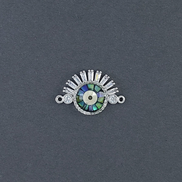 Evil Eye Eyelash Abalone Gold American Diamond Crystal Centre Pcs Bulk Main image