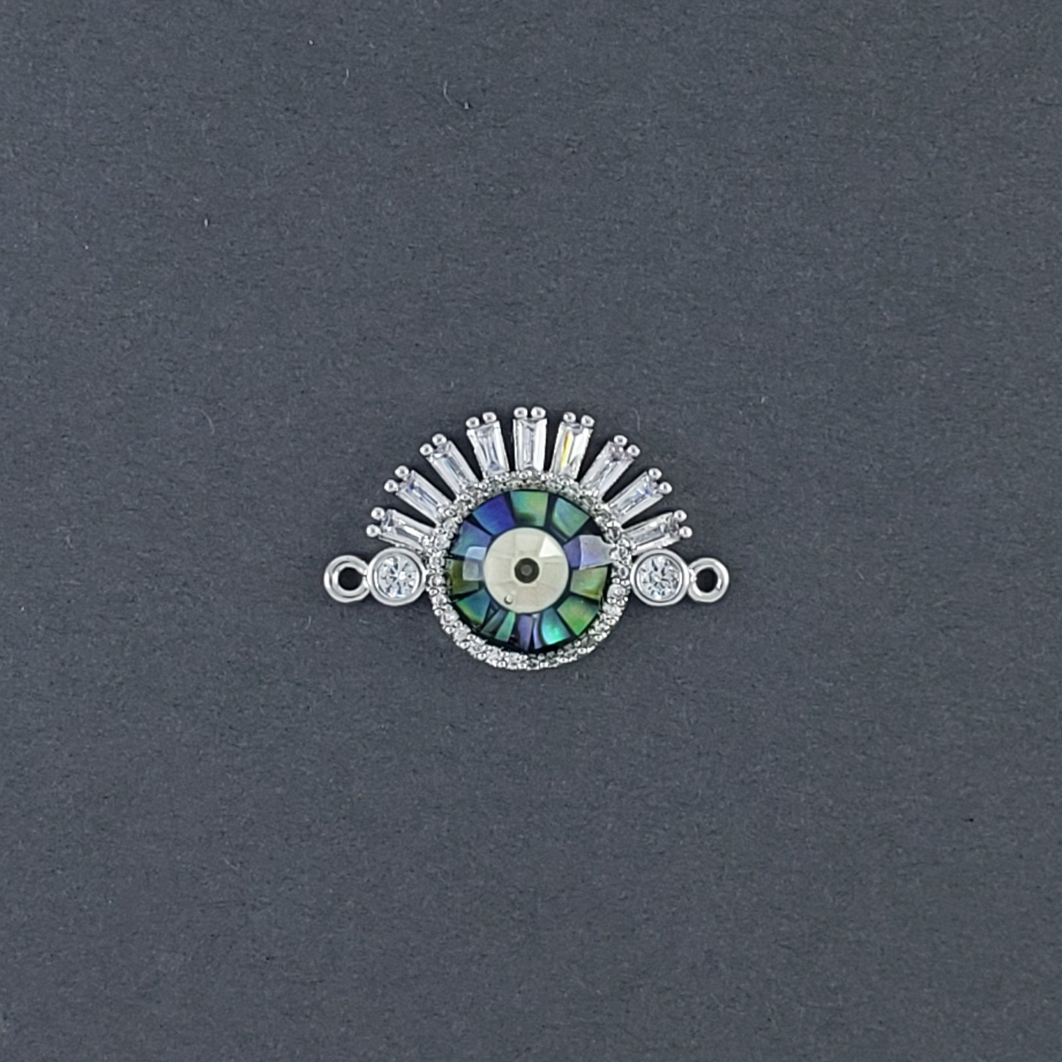 Evil Eye Eyelash Abalone Gold American Diamond Crystal Centre Pcs Bulk