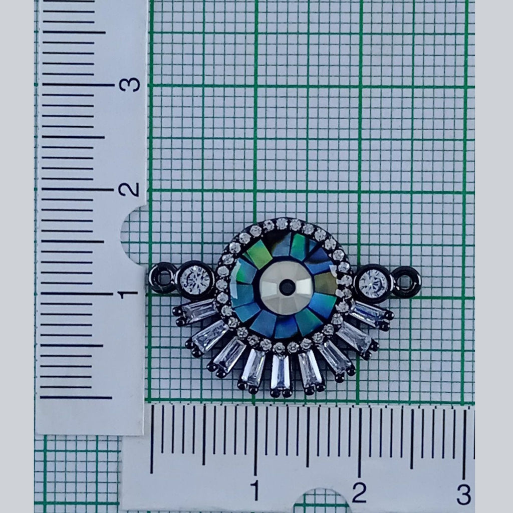 Evil Eye Eyelash Abalone Gold American Diamond Crystal Centre Pcs Bulk