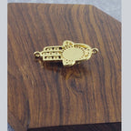 Evil Eye Hamsa Filigree Gold Zircon Copper Charm For Women Bulk