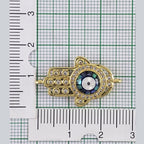Evil Eye Hamsa Filigree Gold Zircon Copper Charm For Women Bulk