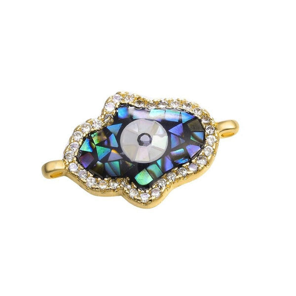 Evil Eye Hamsa Abalone Gold Copper Charm For Women Bulk Main image