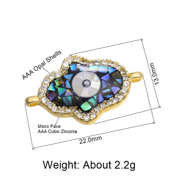 Evil Eye Hamsa Abalone Gold Copper Charm For Women Bulk Secondary image