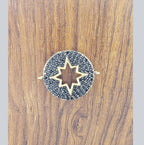 Round Star Gold Black Zircon Copper Charm For Women Bulk