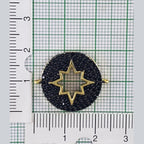 Round Star Gold Black Zircon Copper Charm For Women Bulk