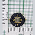 Round Star Gold Black Zircon Copper Charm For Women Bulk