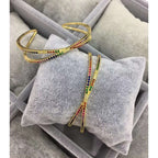 Ramola Rainbow Crystal Copper Single Cuff Kada Bangle For Women Bulk