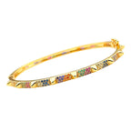 Copper CZ Crystal Rainbow Gold Cuff Kada Bangle Girls Bulk