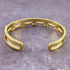 Stylish Gold Cubic Zirconia Copper Single Cuff Kada Bangle Women Bulk